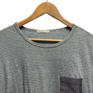 Marine Layer Men's Sz M/L Blue Striped Round Neck Cotton/Polyester/Rayon T-Shirt
